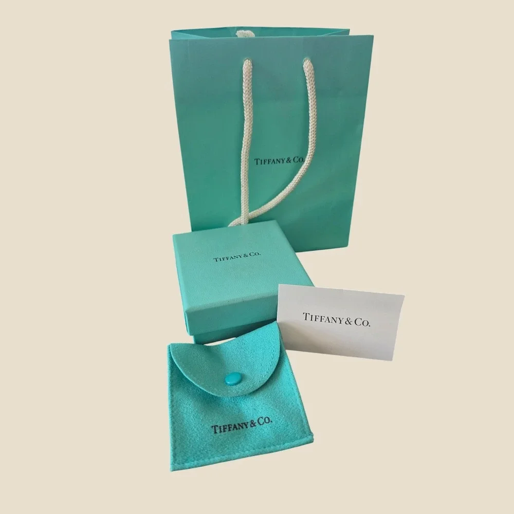 Tiffany & Co Jewelry Packaging Set Box Pouch Bag Note Card Blue